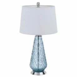 27" Glass Contemporary Table Lamp Blue - Cal Lighting