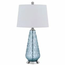 27" Glass Contemporary Table Lamp Blue - Cal Lighting -Desk Lamps sales shop unnamed file 3366