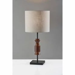 Elton Walnut Rubber Wood Table Lamp Black - Adesso -Desk Lamps sales shop unnamed file 3389