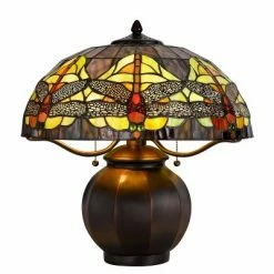 18.25" Metal Contemporary Mission Table Lamp with Tiffany Glass Shade - Cal Lighting 7 18.25" Metal Contemporary Mission Table Lamp with Tiffany Glass Shade - Cal Lighting -Desk Lamps sales shop unnamed file 3393