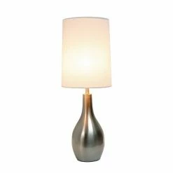 1-Light Tear Drop Table Lamp Metallic Silver - Simple Designs