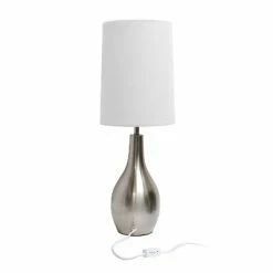 1-Light Tear Drop Table Lamp Metallic Silver - Simple Designs -Desk Lamps sales shop unnamed file 3396