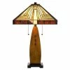 27" Resin Contemporary Mission Table Lamp with Tiffany Glass Shade - Cal Lighting
