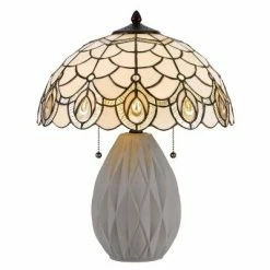 20.125" Cement Transitional Table Lamp with Tiffany Glass Shade - Cal Lighting -Desk Lamps sales shop unnamed file 3483