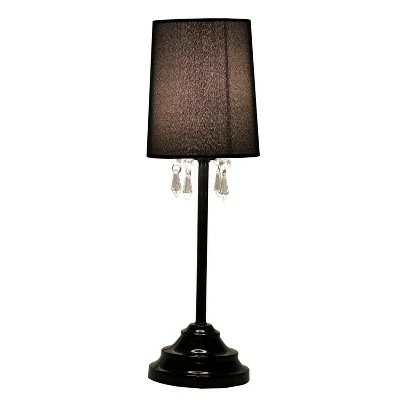 Table Lamp with Fabric Shade and Hanging Acrylic Beads Black - Simple Designs 1 Table Lamp with Fabric Shade and Hanging Acrylic Beads Black - Simple Designs