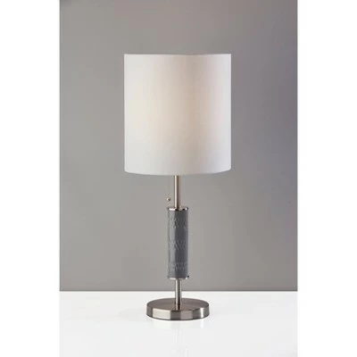 Vanessa Table Lamp Brushed Steel with Textured Ceramic Gray - Adesso 3 Vanessa Table Lamp Brushed Steel with Textured Ceramic Gray - Adesso - Image 3