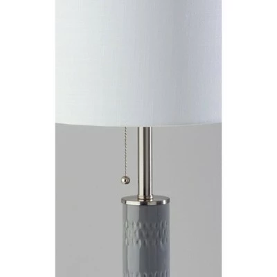 Vanessa Table Lamp Brushed Steel with Textured Ceramic Gray - Adesso 4 Vanessa Table Lamp Brushed Steel with Textured Ceramic Gray - Adesso - Image 4