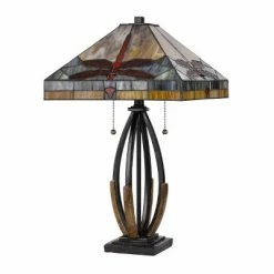 23.75" Metal/Resin Contemporary Mission Table Lamp with Tiffany Glass Shade - Cal Lighting 6 23.75" Metal/Resin Contemporary Mission Table Lamp with Tiffany Glass Shade - Cal Lighting -Desk Lamps sales shop unnamed file 3515