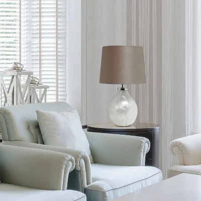 1-Light Table Lamp with Fabric Shade White - Simple Designs 2 1-Light Table Lamp with Fabric Shade White - Simple Designs - Image 2