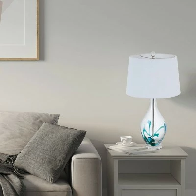 27" Glass Contemporary Table Lamp Turquoise - Cal Lighting 2 27" Glass Contemporary Table Lamp Turquoise - Cal Lighting - Image 2