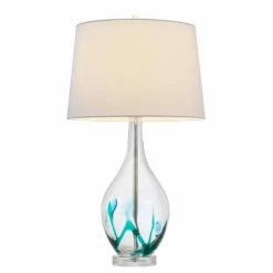 27" Glass Contemporary Table Lamp Turquoise - Cal Lighting 7 27" Glass Contemporary Table Lamp Turquoise - Cal Lighting -Desk Lamps sales shop unnamed file 3524