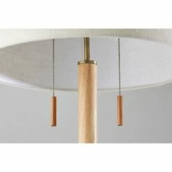 Madeline Table Lamp Natural Rubberwood Antique Brass - Adesso