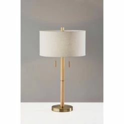 Madeline Table Lamp Natural Rubberwood Antique Brass - Adesso -Desk Lamps sales shop unnamed file 3571