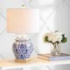 JONATHAN Y 25" Ceramic/Metal Gretchen Ginger Jar Table Lamp (Includes LED Light Bulb) Blue - JONATHAN Y