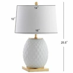 JONATHAN Y 25.5" Glass/Metal Diamond Table Lamp (Includes Energy Efficient Light Bulb) - JONATHAN Y White -Desk Lamps sales shop unnamed file 3622