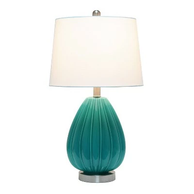 Pleated Table Lamp with Fabric Shade Teal - Lalia Home 1 Pleated Table Lamp with Fabric Shade Teal - Lalia Home
