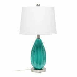 Pleated Table Lamp with Fabric Shade Teal - Lalia Home 12 Pleated Table Lamp with Fabric Shade Teal - Lalia Home -Desk Lamps sales shop unnamed file 3637