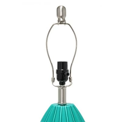 Pleated Table Lamp with Fabric Shade Teal - Lalia Home 7 Pleated Table Lamp with Fabric Shade Teal - Lalia Home - Image 7