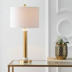 JONATHAN Y Metal/Marble Gregory Table Lamp (Includes LED Light Bulb) Gold - JONATHAN Y