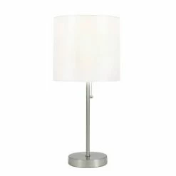 19" Metal Stick Table Lamp with Pull Chain Silver - Cresswell Lighting -Desk Lamps sales shop unnamed file 3667