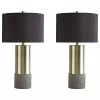 Set of 2 Jacek Table Lamps Gray/Brass - Signature Design by Ashley