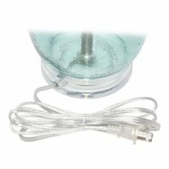 Glass Table Lamp with White Drum Shade Blue - Lalia Home -Desk Lamps sales shop unnamed file 3695