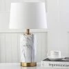 18.3" Clarabel Marble Table Lamp White/Black (Includes CFL Light Bulb) - Safavieh