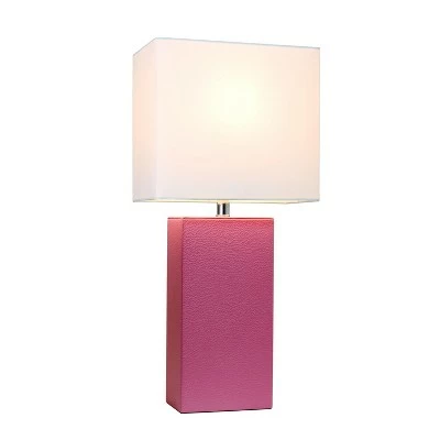 21" Monaco Avenue Modern Leather Table Lamp Hot Pink - Elegant Designs 1 21" Monaco Avenue Modern Leather Table Lamp Hot Pink - Elegant Designs