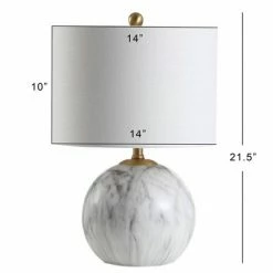 JONATHAN Y 21.5" Luna Faux Marble Resin Table Lamp (Includes LED Light Bulb) White - JONATHAN Y -Desk Lamps sales shop unnamed file 3713