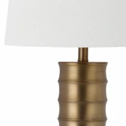 (Set of 2) 28.5" Linus Column Table Lamp Gold (Includes CFL Light Bulb) - Safavieh -Desk Lamps sales shop unnamed file 3719