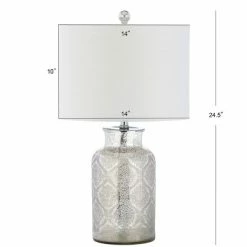 JONATHAN Y 24.5" Glass Emilia Trellis Pattern Table Lamp (Includes LED Light Bulb) Silver - JONATHAN Y -Desk Lamps sales shop unnamed file 3730