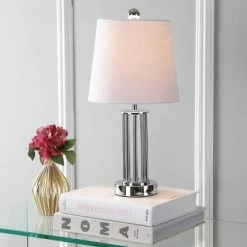 JONATHAN Y 18" Metal Lillian Mini Table Lamp (Includes LED Light Bulb) Silver - JONATHAN Y