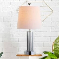 JONATHAN Y 18" Metal Lillian Mini Table Lamp (Includes LED Light Bulb) Silver - JONATHAN Y -Desk Lamps sales shop unnamed file 3764