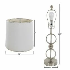 Table Lamps Modern Set of 2 Brushed Steel (Includes LED Light Bulb) - Yorkshire Home
