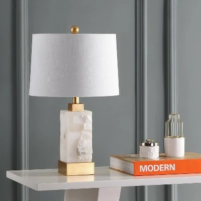 JONATHAN Y 23" Alabaster/Metal Eloise Table Lamp (Includes LED Light Bulb) White - JONATHAN Y 2 JONATHAN Y 23" Alabaster/Metal Eloise Table Lamp (Includes LED Light Bulb) White - JONATHAN Y - Image 2