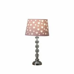 22" Novelty Kids' Metal Table Lamp with Heart Shade Pink - Ore International