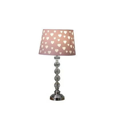 22" Novelty Kids' Metal Table Lamp with Heart Shade Pink - Ore International 1 22" Novelty Kids' Metal Table Lamp with Heart Shade Pink - Ore International