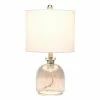 Hammered Glass Jar Table Lamp with Linen Shade White - Lalia Home