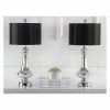 (Set of 2) 25.5" Mercury Crackle Glass Table Lamp Ivory/Silver (Includes CFL Light Bulb) - Safavieh