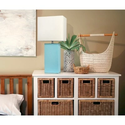 21" Monaco Avenue Modern Leather Table Lamp Aqua - Elegant Designs 2 21" Monaco Avenue Modern Leather Table Lamp Aqua - Elegant Designs - Image 2