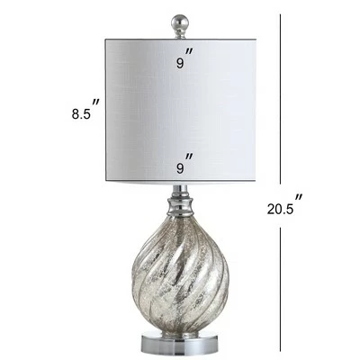 JONATHAN Y 20.5" Glass/Metal Lawrence Table Lamp (Includes LED Light Bulb) Silver - JONATHAN Y 3 JONATHAN Y 20.5" Glass/Metal Lawrence Table Lamp (Includes LED Light Bulb) Silver - JONATHAN Y - Image 3