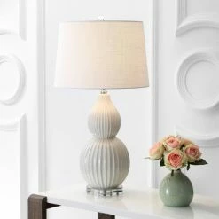 JONATHAN Y 28.25" Ceramic Thatcher Table Lamp (Includes Energy Efficient Light Bulb) - JONATHAN Y Gray