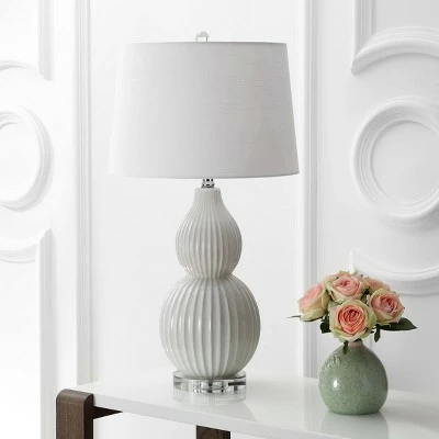 JONATHAN Y 28.25" Ceramic Thatcher Table Lamp (Includes Energy Efficient Light Bulb) - JONATHAN Y Gray 2 JONATHAN Y 28.25" Ceramic Thatcher Table Lamp (Includes Energy Efficient Light Bulb) - JONATHAN Y Gray - Image 2