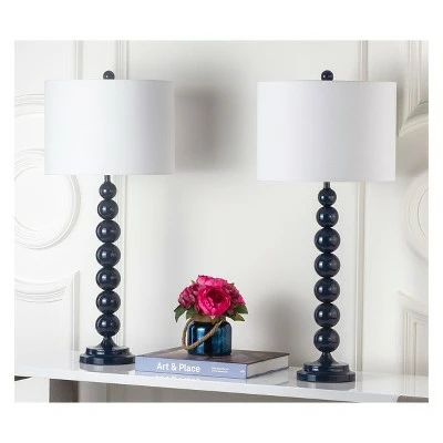 Jenna Stacked Ball Table Lamp Set - Safavieh Navy/white 1 Jenna Stacked Ball Table Lamp Set - Safavieh Navy/white