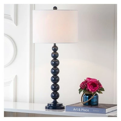 Jenna Stacked Ball Table Lamp Set - Safavieh Navy/white 2 Jenna Stacked Ball Table Lamp Set - Safavieh Navy/white - Image 2