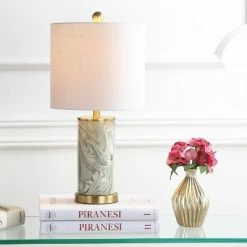 JONATHAN Y 20.5" Ceramic Swirl Table Lamp (Includes LED Light Bulb) Green - JONATHAN Y