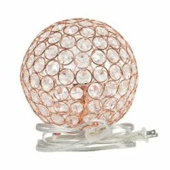 8" Elipse Crystal Ball Sequin Table Lamp Rose Gold - Elegant Designs 12 8" Elipse Crystal Ball Sequin Table Lamp Rose Gold - Elegant Designs -Desk Lamps sales shop unnamed file 3863