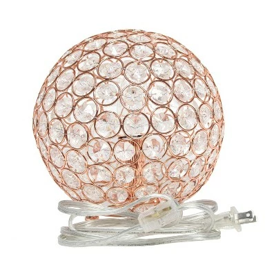 8" Elipse Crystal Ball Sequin Table Lamp Rose Gold - Elegant Designs 5 8" Elipse Crystal Ball Sequin Table Lamp Rose Gold - Elegant Designs - Image 5