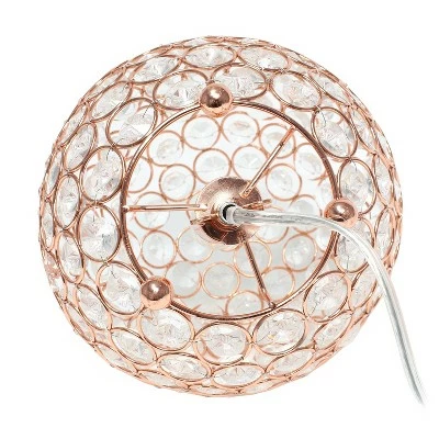 8" Elipse Crystal Ball Sequin Table Lamp Rose Gold - Elegant Designs 6 8" Elipse Crystal Ball Sequin Table Lamp Rose Gold - Elegant Designs - Image 6