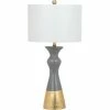 (Set of 2) 30.5" Iris Table Lamp Gray/Gold (Includes CFL Light Bulb) - Safavieh